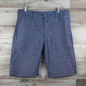 Univibe* Men's 1.5" Belt Loop‎ Multipocketed Checkered Board Shorts~ Size 34W